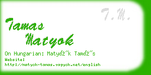 tamas matyok business card